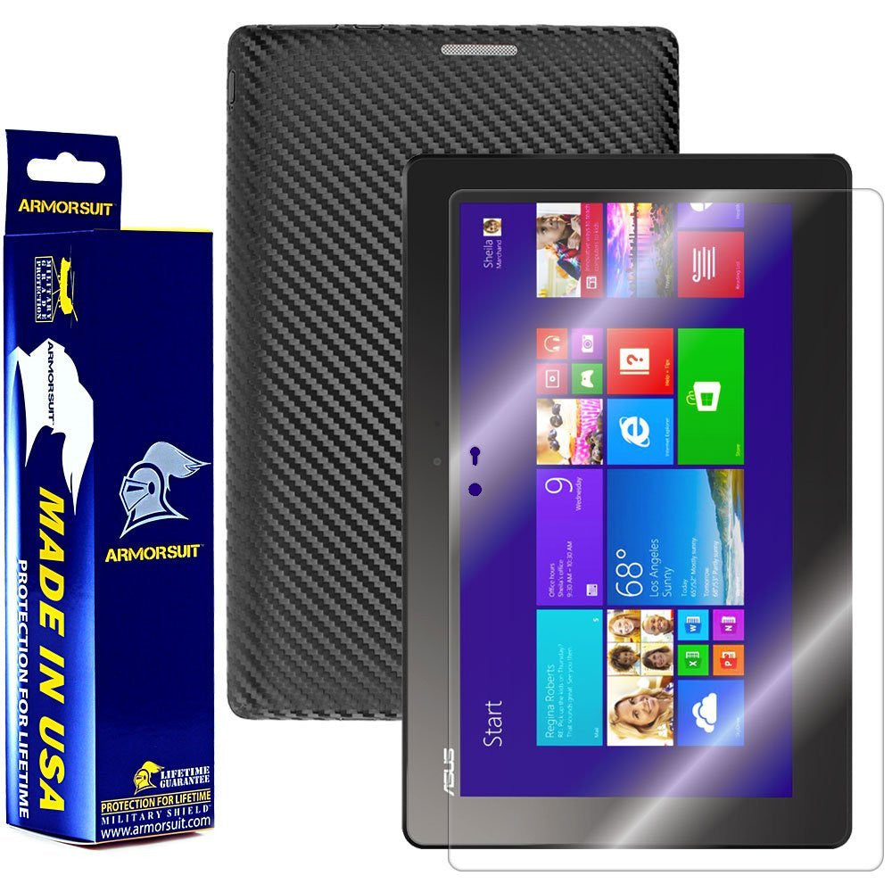 Asus Transformer Book T100 Screen Protector + Black Carbon Fiber Film Protector