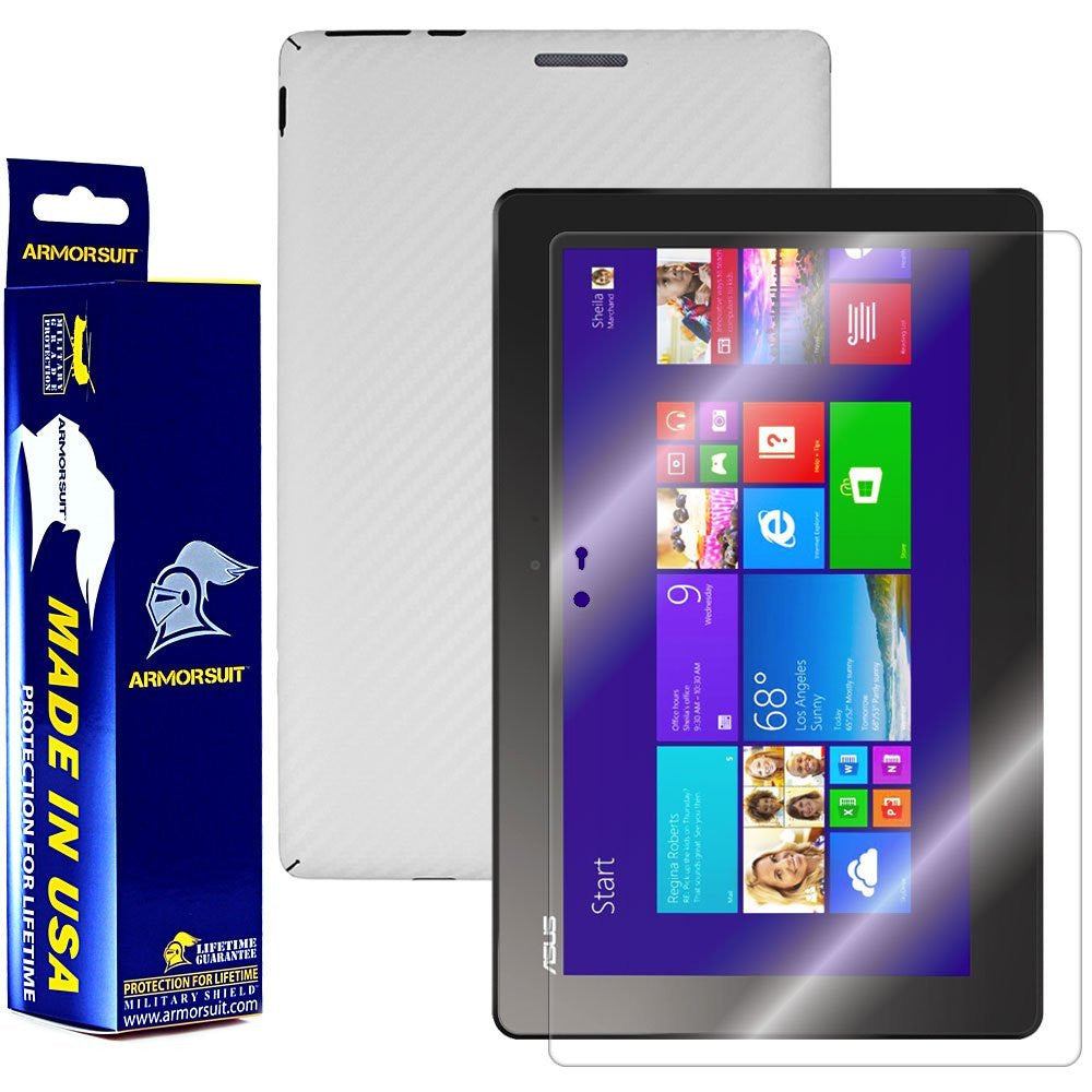 Asus Transformer Book T100 Screen Protector + White Carbon Fiber Film Protector