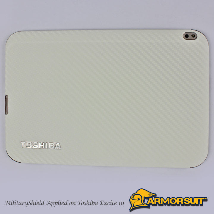 Toshiba Excite 10 Screen Protector + White Carbon Fiber Film Protector