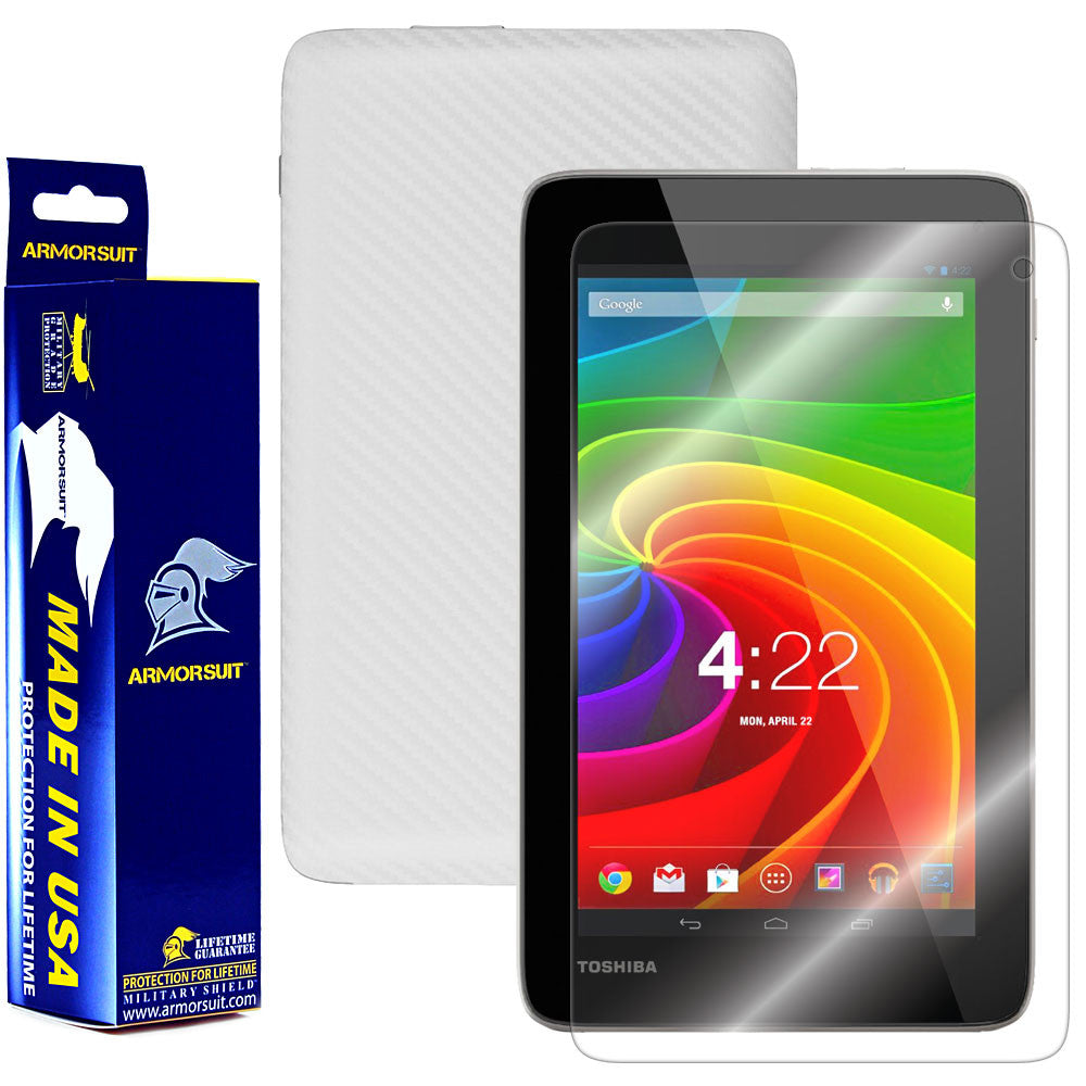 Toshiba Excite 7c Screen Protector + White Carbon Fiber Film Protector