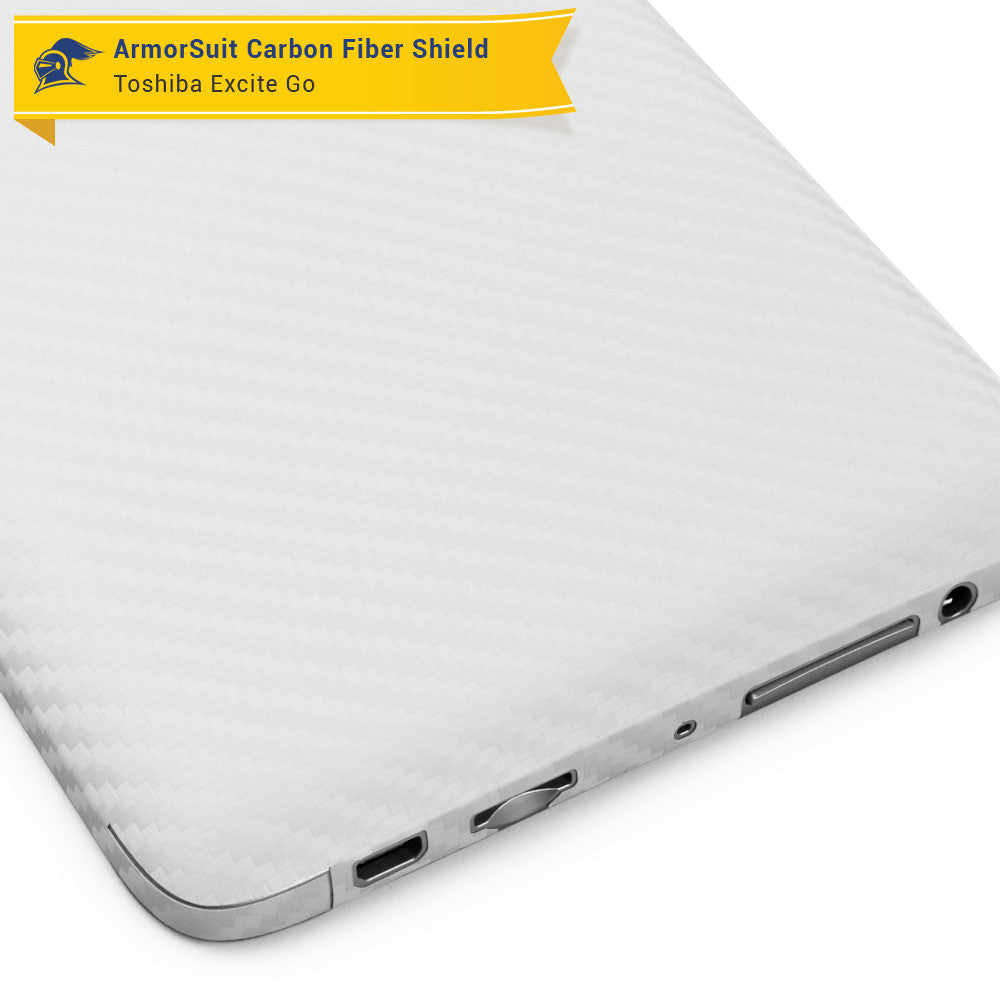 Toshiba Excite Go Screen Protector + White Carbon Fiber Film Protector