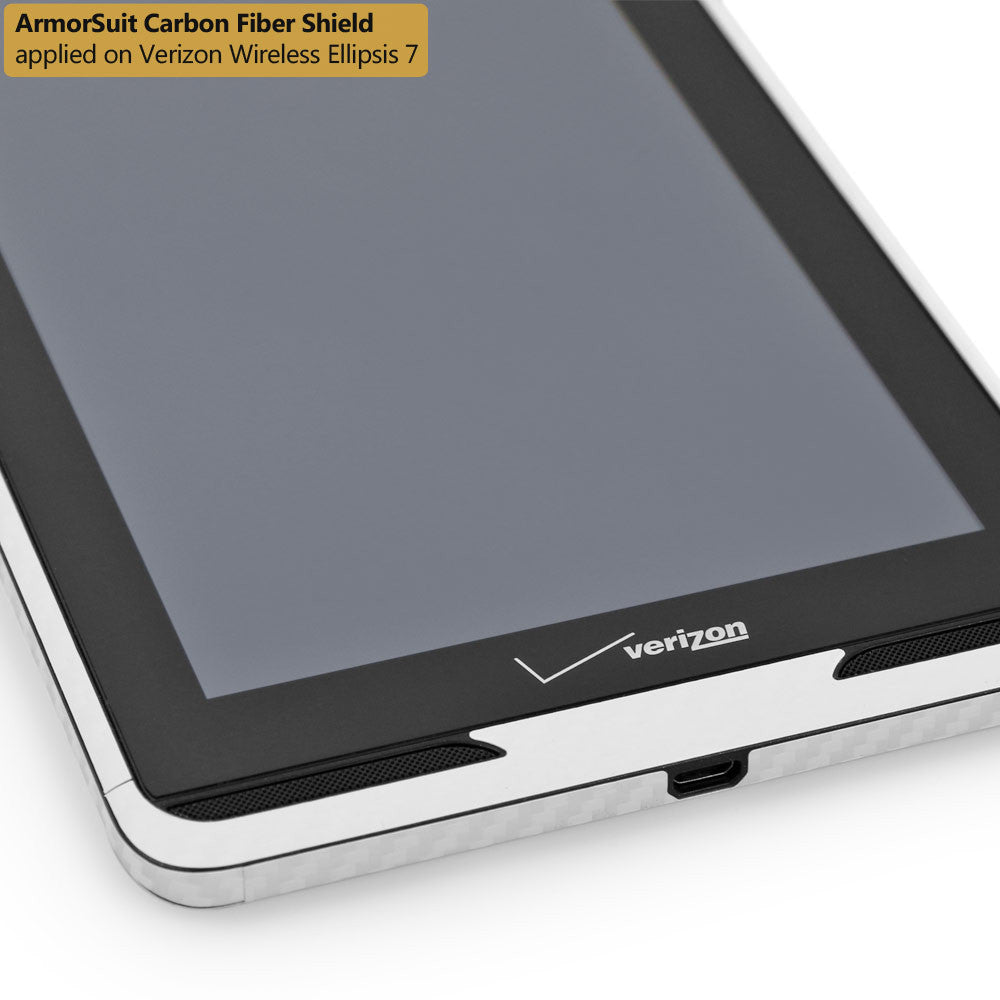 Verizon Ellipsis 7" Screen Protector + White Carbon Fiber Film Protector