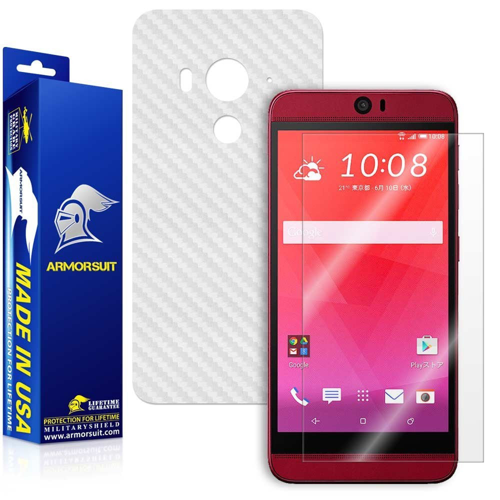 HTC Butterfly 3 Screen Protector + White Carbon Fiber Film Protector