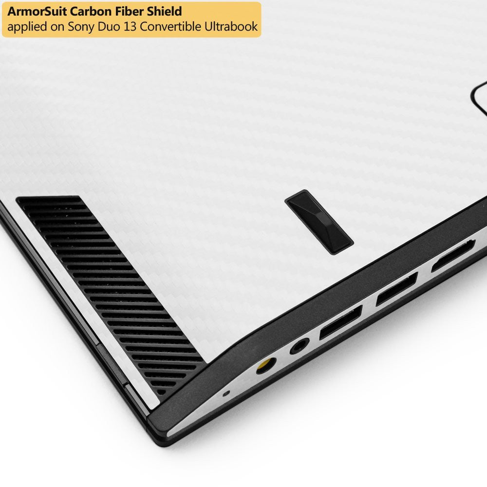 Sony VAIO Duo 13 Convertible Ultrabook Screen Protector + White Carbon Fiber Film Protector