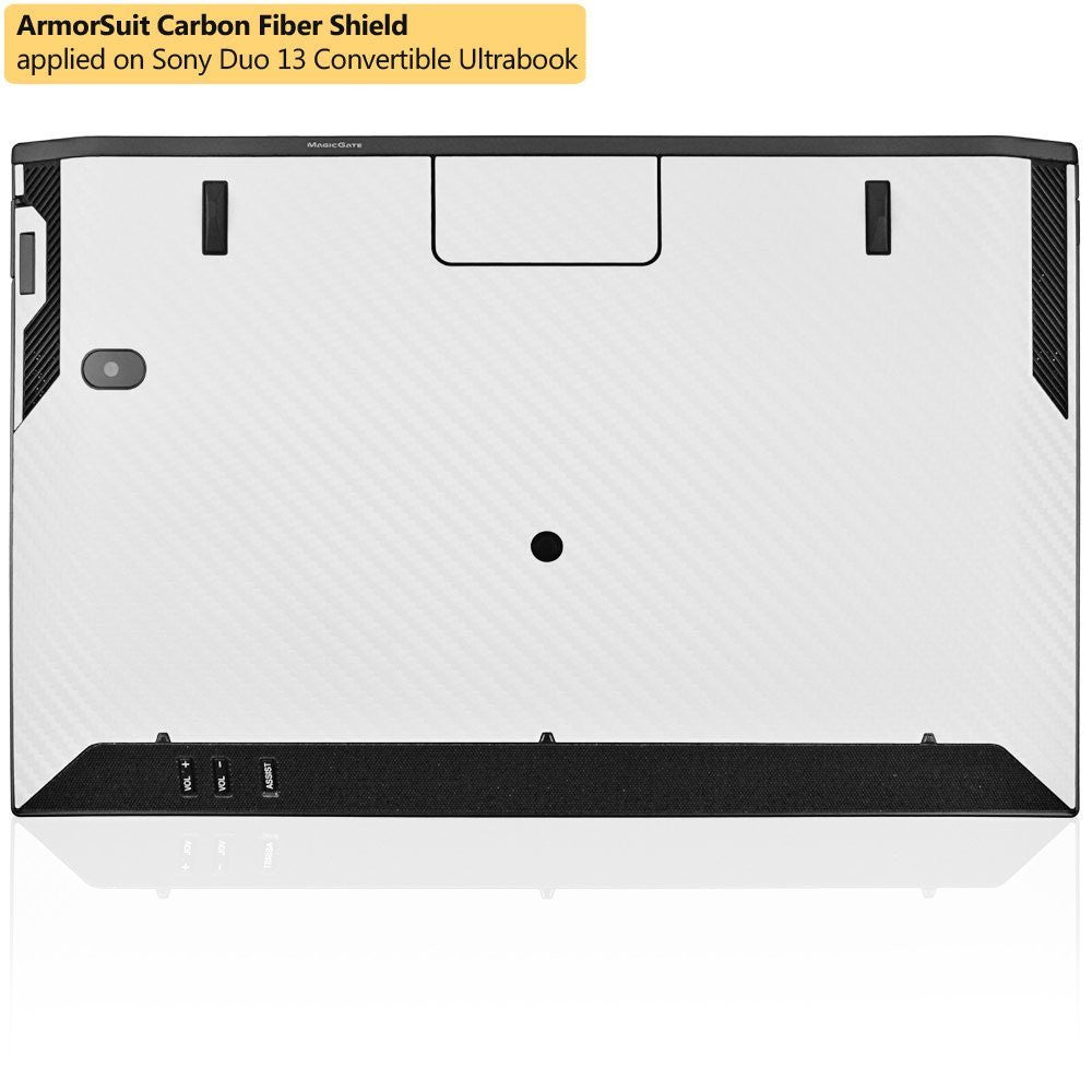 Sony VAIO Duo 13 Convertible Ultrabook Screen Protector + White Carbon Fiber Film Protector