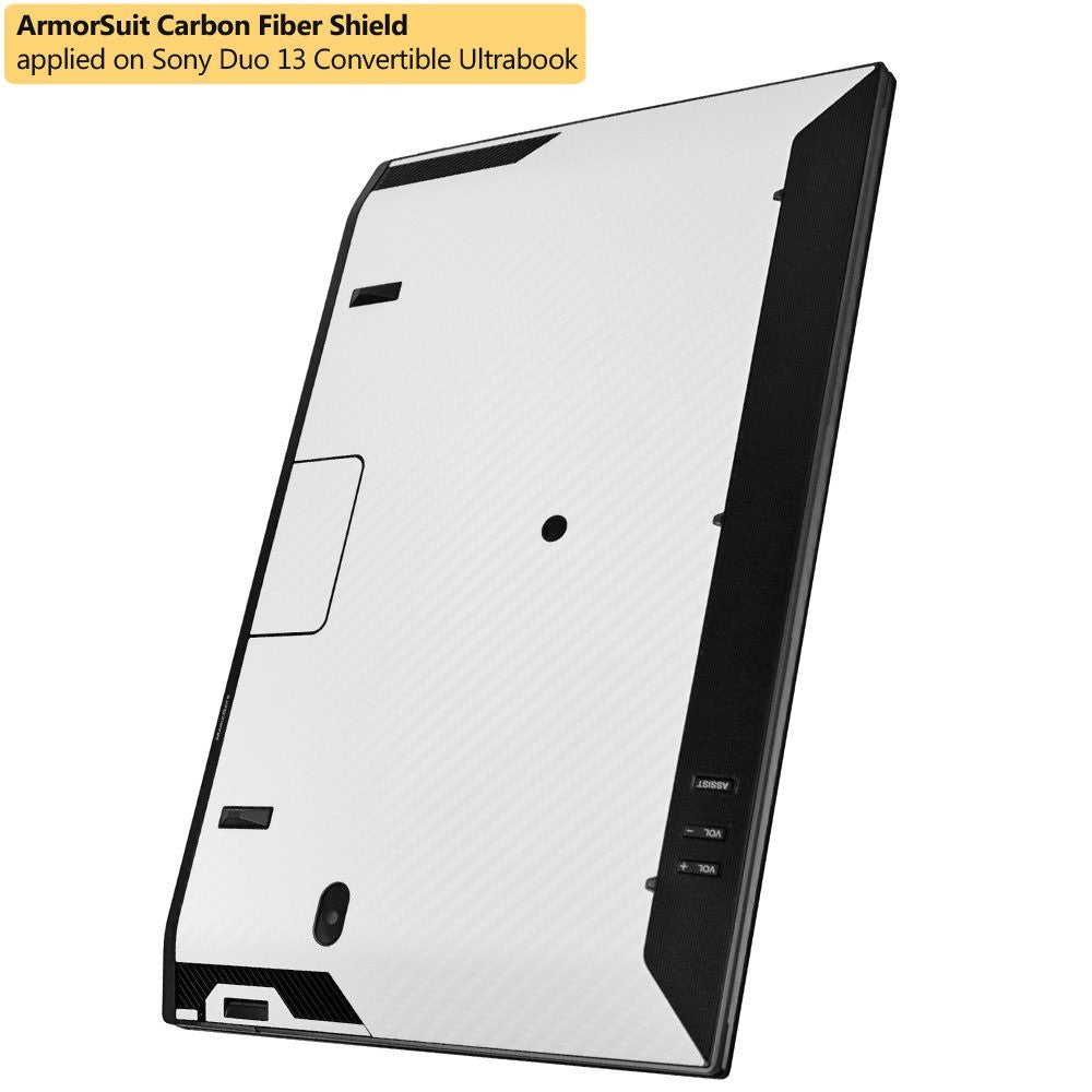 Sony VAIO Duo 13 Convertible Ultrabook Screen Protector + White Carbon Fiber Film Protector