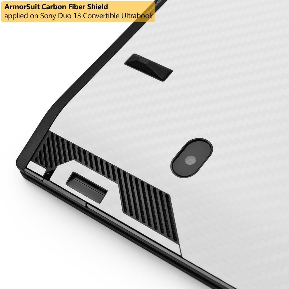 Sony VAIO Duo 13 Convertible Ultrabook Screen Protector + White Carbon Fiber Film Protector