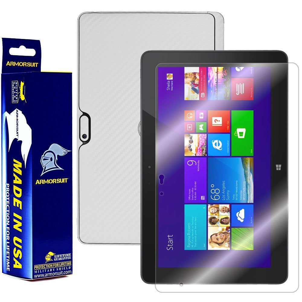 Dell Venue 11 Pro 7130/7139/8286 Screen Protector + White Carbon Fiber Film Protector